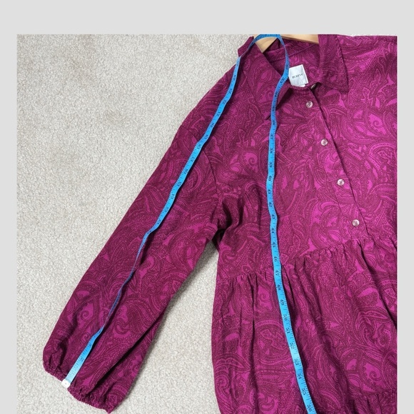 NEW Anthropologie Maeve Bettina Tiered Shirt Dress Brushed Corduroy Button Front - Picture 13 of 16